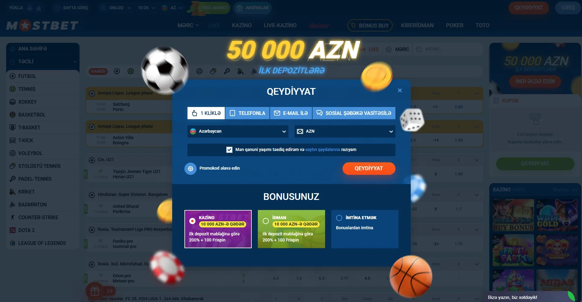 Tez və asan qeydiyyat addımları